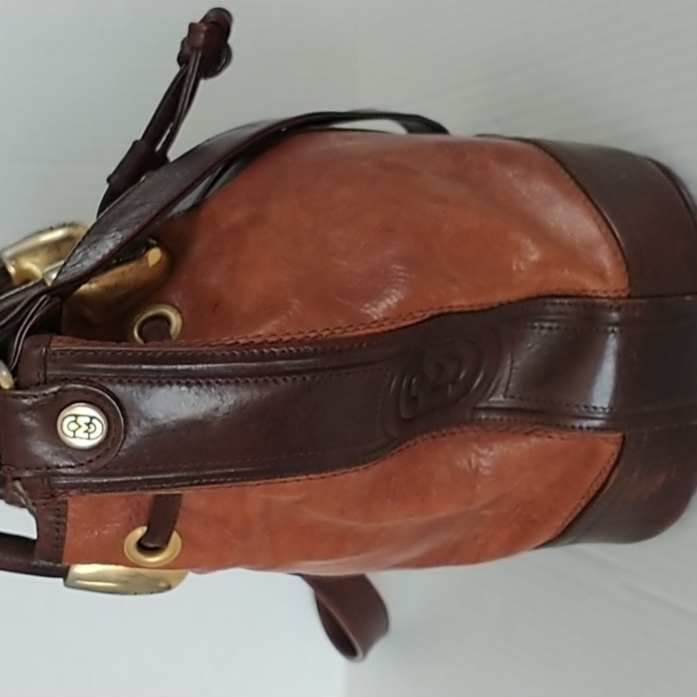 Marino Orlandi Italian Leather Vintage Bucket Bag Shoulder Tote Crossbody - Picture 6 of 16